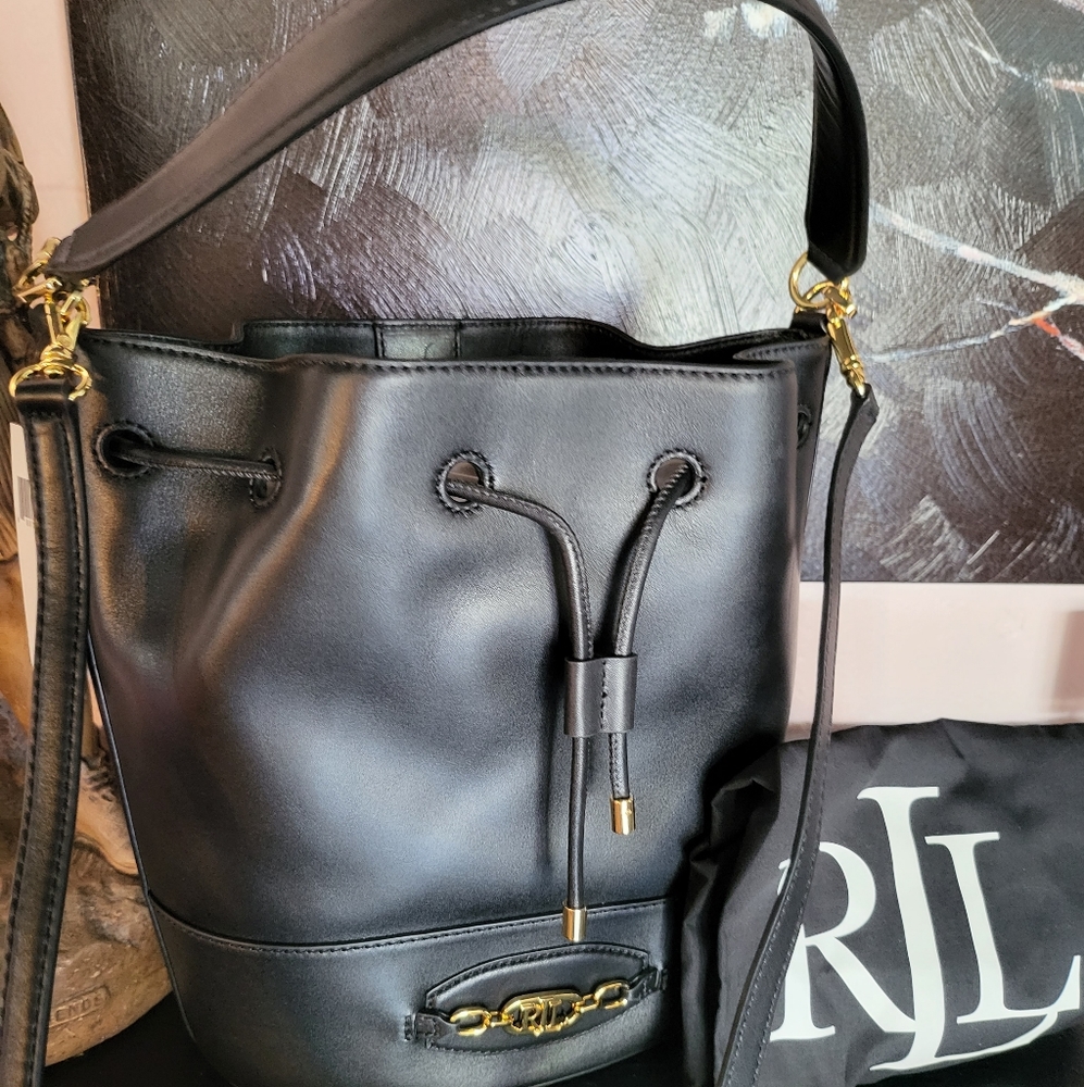 Blk RL bucket bag